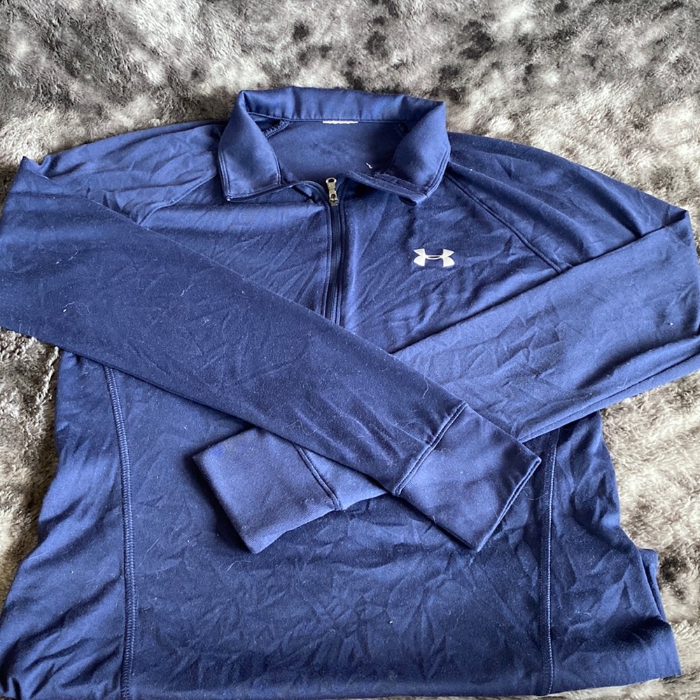 Under Armour Half Zip Top Navy Blue S - Picture 2 of 3